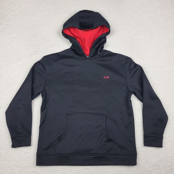 Champion Other - VTG Champion Hoodie Mens Large Black Fleece Sweatshirt‎ Long Sleeve Pullover Y2K